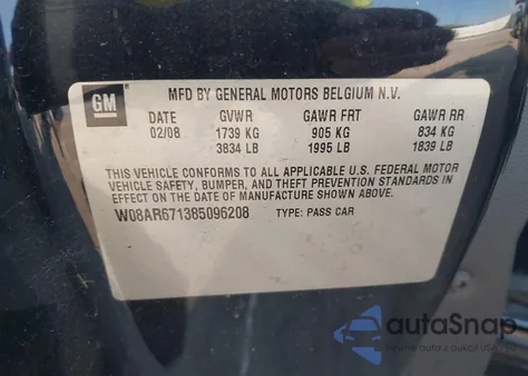 2008 Saturn Astra Xe из США, поврежденный, VIN W08AR671385096208